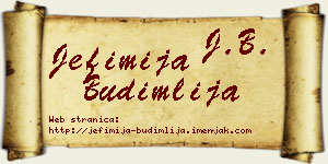 Jefimija Budimlija vizit kartica